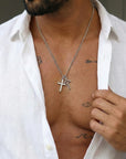 DOUBLE CROSS NECKLACE